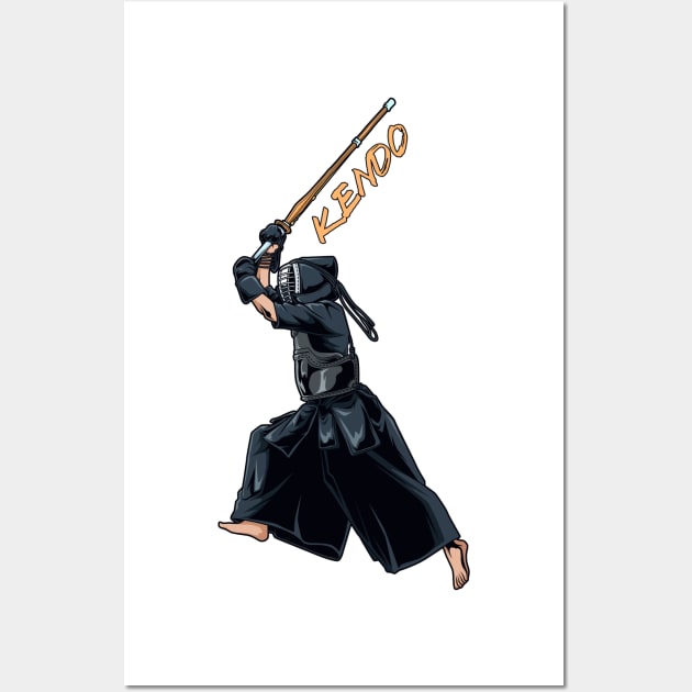 Kendo fighters with shinai - Kendo Wall Art by Modern Medieval Design